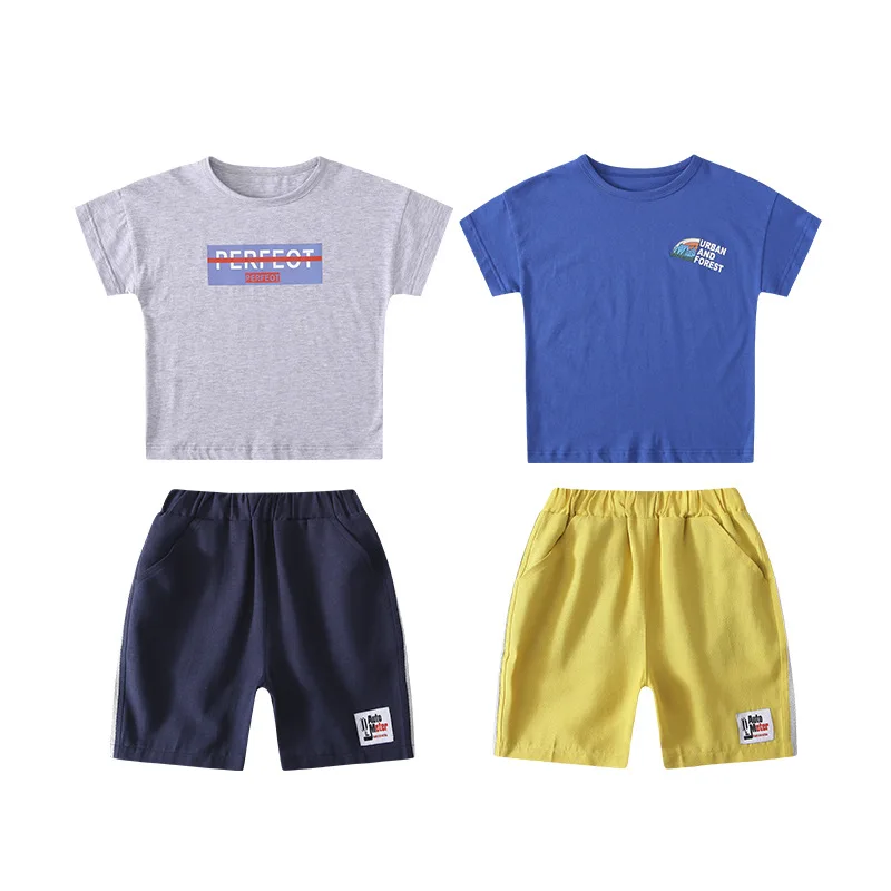 Hot Sale Spring Summer Kids Clothes Suit Baby Boys T-Shirt+ Shorts 2pcs/Set Kids Teenage Top Sport Children's Day Gift Formal