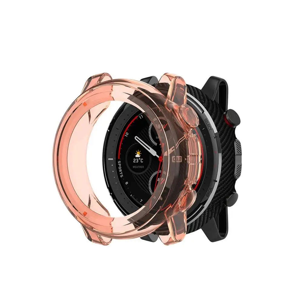 Прозрачный защитный бампер из ТПУ чехол рамка для часов Xiaomi Amazfit Stratos 3 aториал