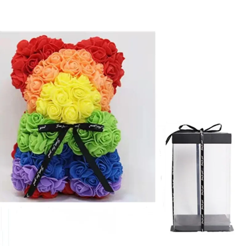 

25cm Teddy rose bear artificial flower rose Bear Christmas decoration home Valentine's Day Women's gift