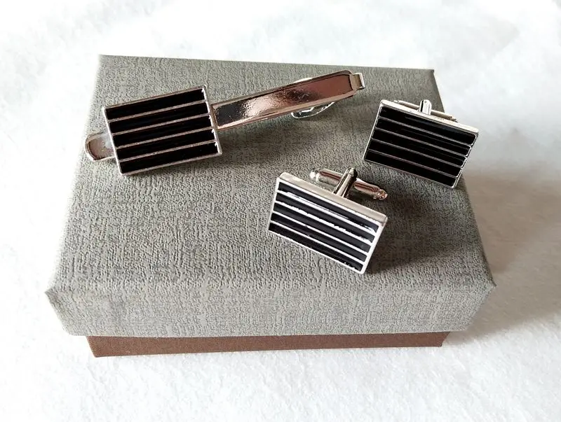 Зажим для галстука и коробка запонок Наборы Для Галстука Булавка Запонки мужские