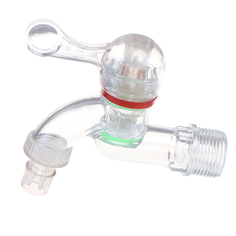 

1pc Plastic 15mm,20mm Male Thread Transparent Faucet PC Water Tap Garden Irrigation Connector Washing Machine Water Valve