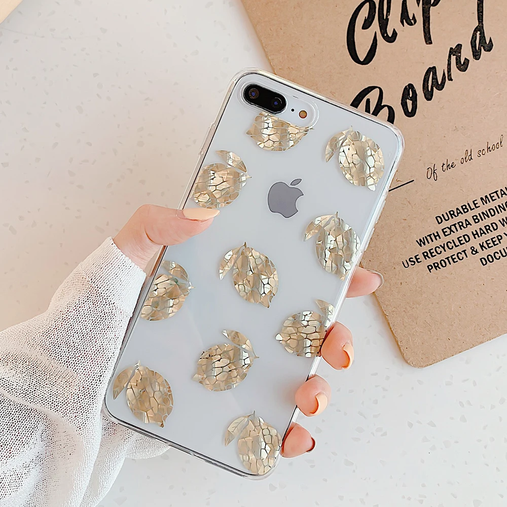 LOVECOM листья и ананас Прозрачный чехол для телефона для iPhone 11 Pro Max XR XS Max 7 8 Plus X Прозрачная мягкая Гальваническая задняя крышка