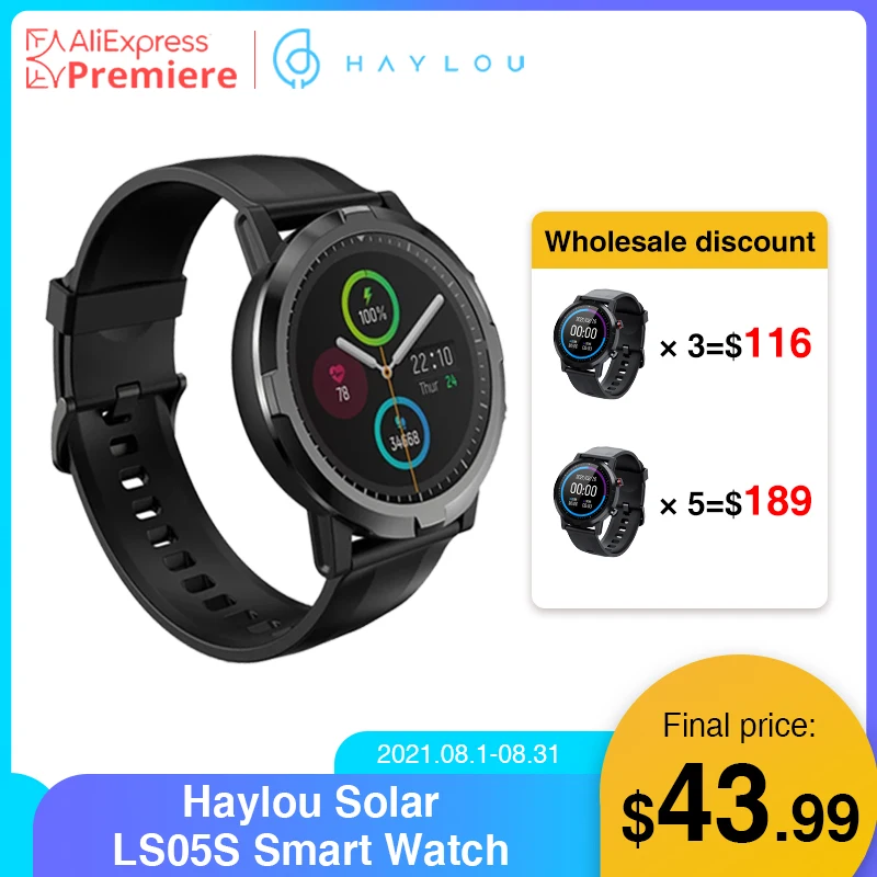 

Смарт-часы Haylou RT LS05S для мужчин и женщин, спортивные водонепроницаемые часы с монитором насыщения крови кислородом, с поддержкой IOS/Android, 2021