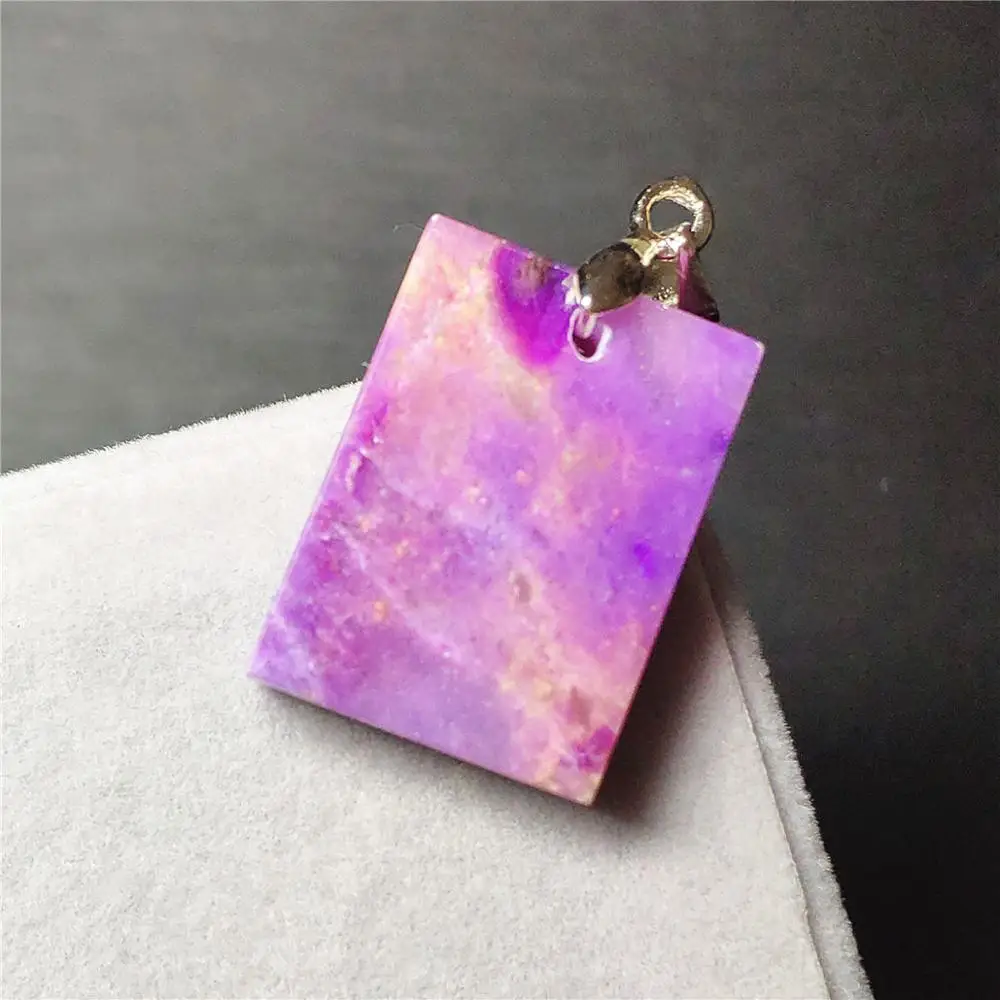 Натуральный розово-пурпурный кулон из сугилита размером 21х15х5 мм в форме прямоугольника для женщин и мужчин из Южной Африки, подарок моды AAAAA.