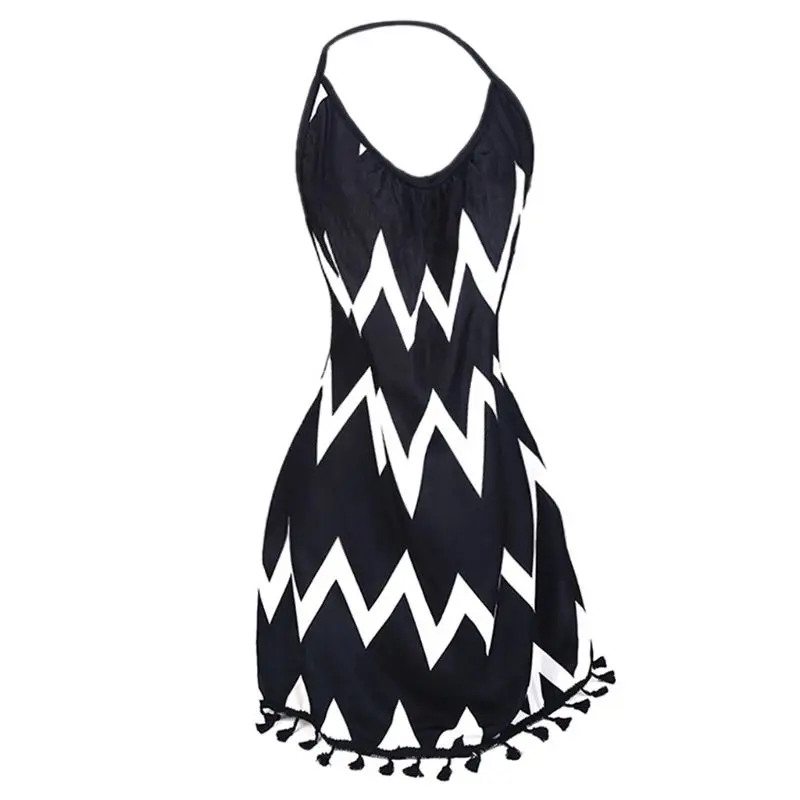 

Women's Striped Backless Summer Beach Beachwear Swimwear Bikini Cover Up Dress