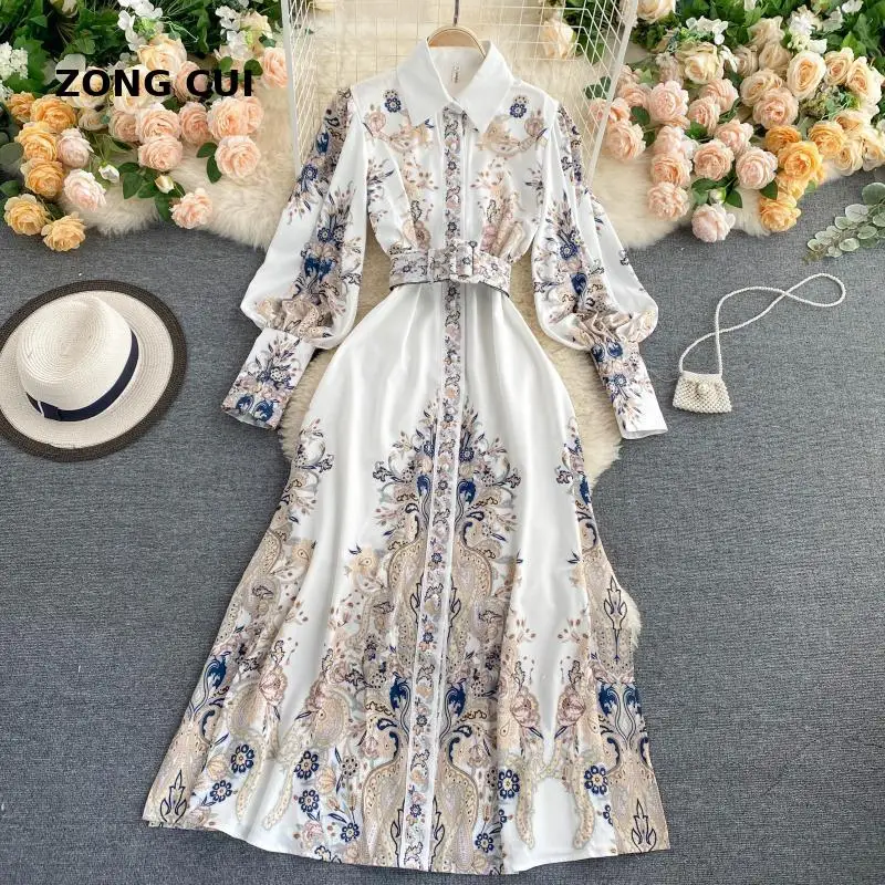 

Женское платье-макси с длинным рукавом, однобортное ТРАПЕЦИЕВИДНОЕ ПЛАТЬЕ в стиле ретро, модель 2020 в Корейском стиле на осень