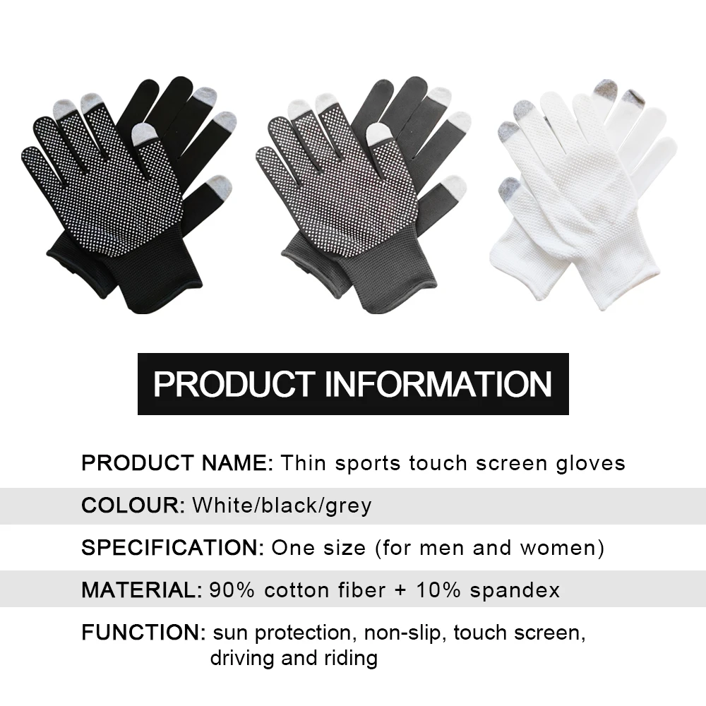 

Thin Outdoor Sport Breathable Touch Screen Gloves Mountaineering Driving Riding Anti-Skid Sun Protection Wrist Support Gloves