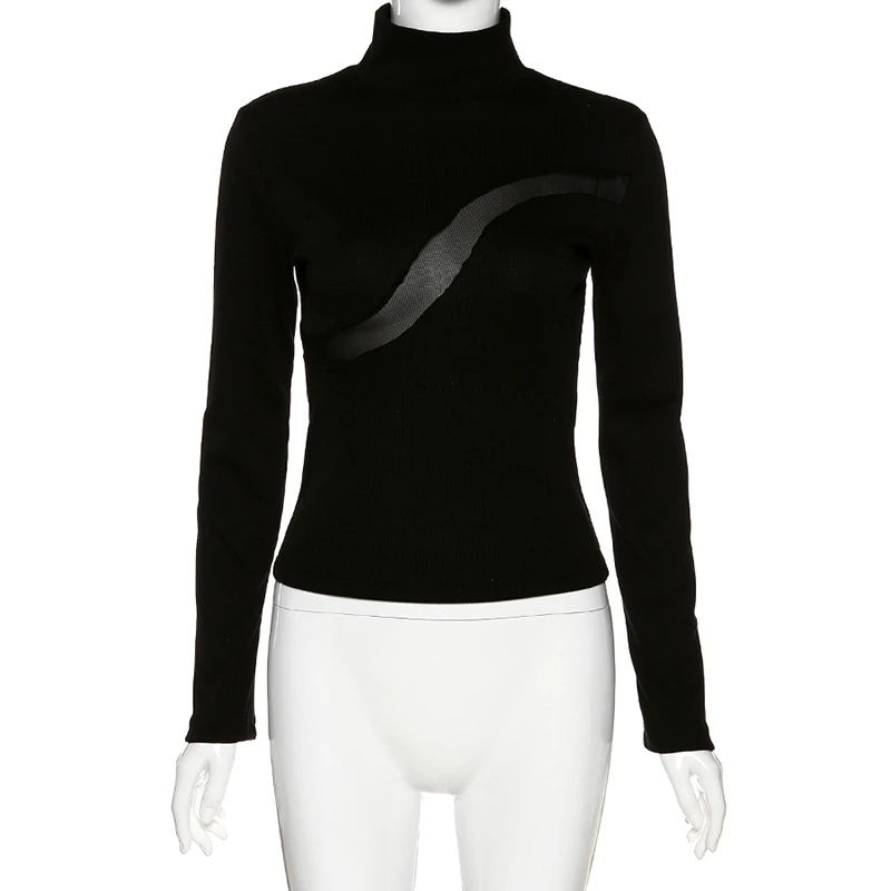 Весна 2020 повседневные футболки женские водолазки с длинными рукавами мягкие