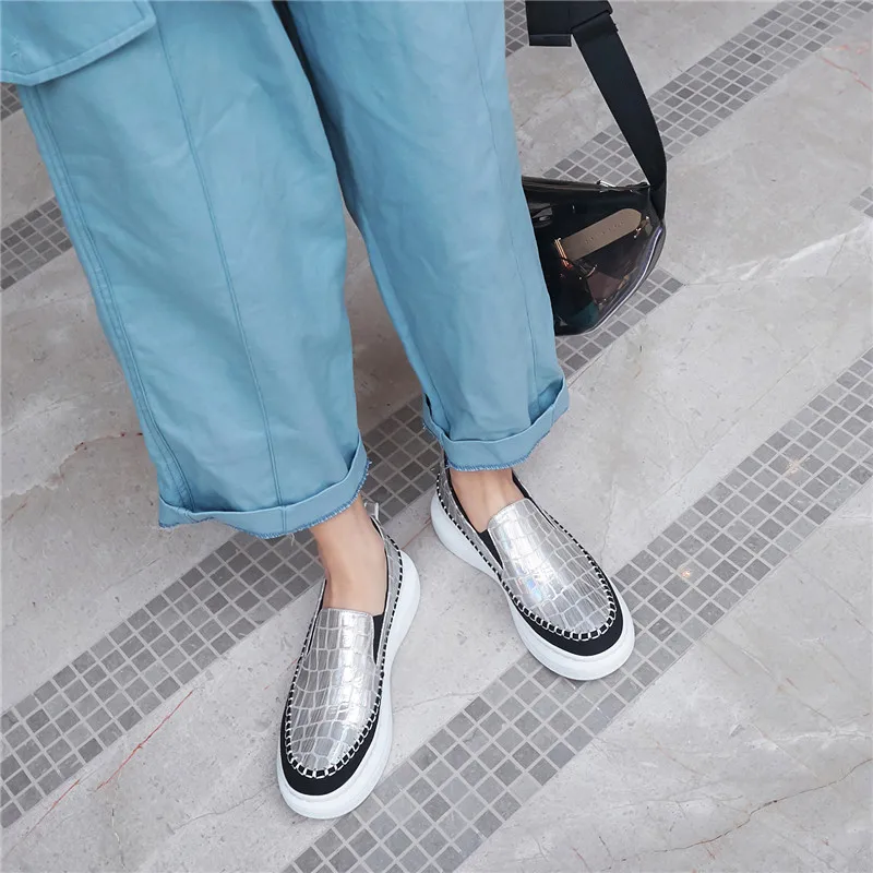 FEDONAS модные женские туфли вечерние блестящие хит продаж круглый носок Туфли без