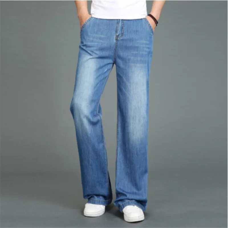 

Jeans Men 2020 Summer New Thin Micro Bell pants Men's Modis Straight jeans Light Blue Classic jeans More Size 34