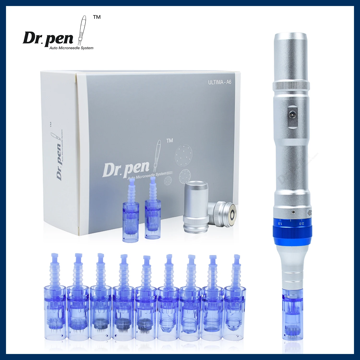 Professional Microneedling Derma Pen Dr Pen Ultima A6 Kits with 12 Pcs Needle Cartridges Home Use Beauty Device Skin Care Tool