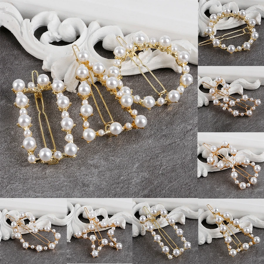 Женские Геометрические необычное жемчужное шпильки для волос девочек