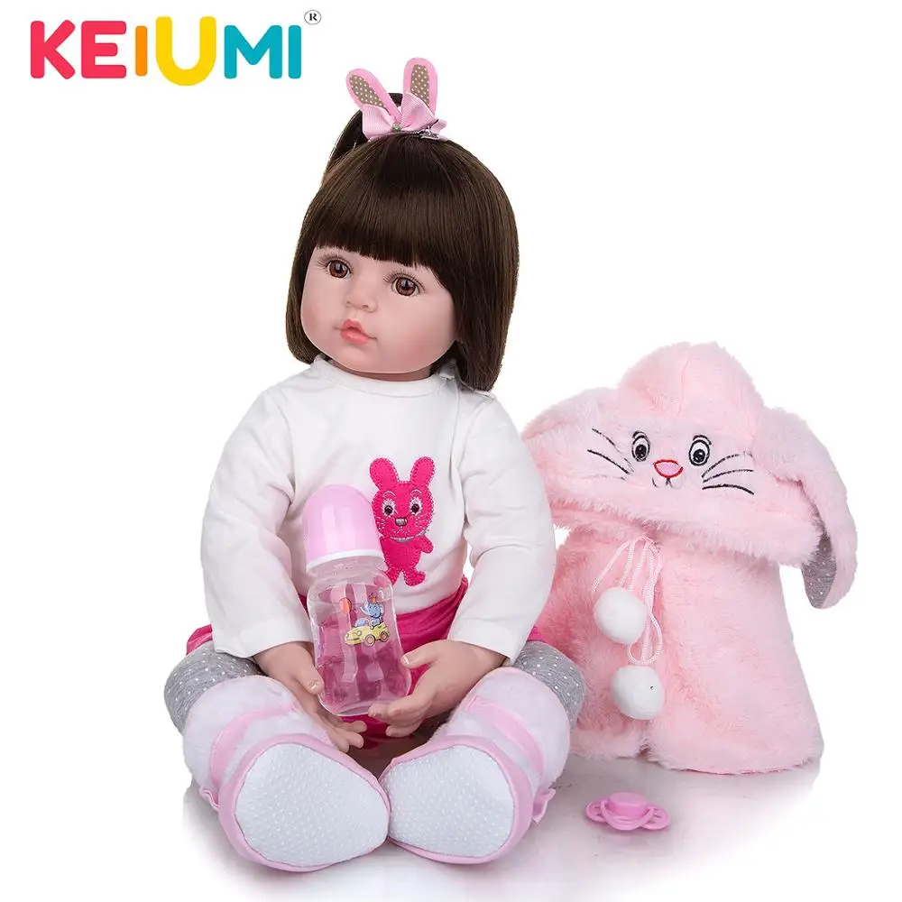 KEIUMI милый кролик Reborn куклы 24 ''реалистичные мягкие силиконовые Baby 60 см DIY