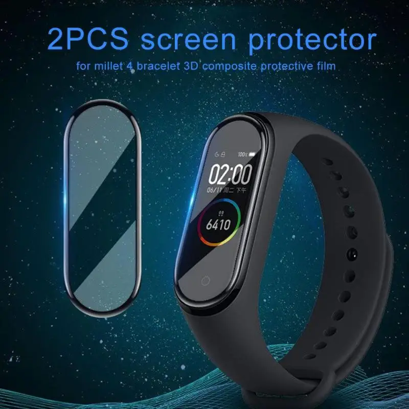 2 шт. прозрачная 3D Защитная пленка для Xiaomi Mi Band 4|Смарт-аксессуары| |