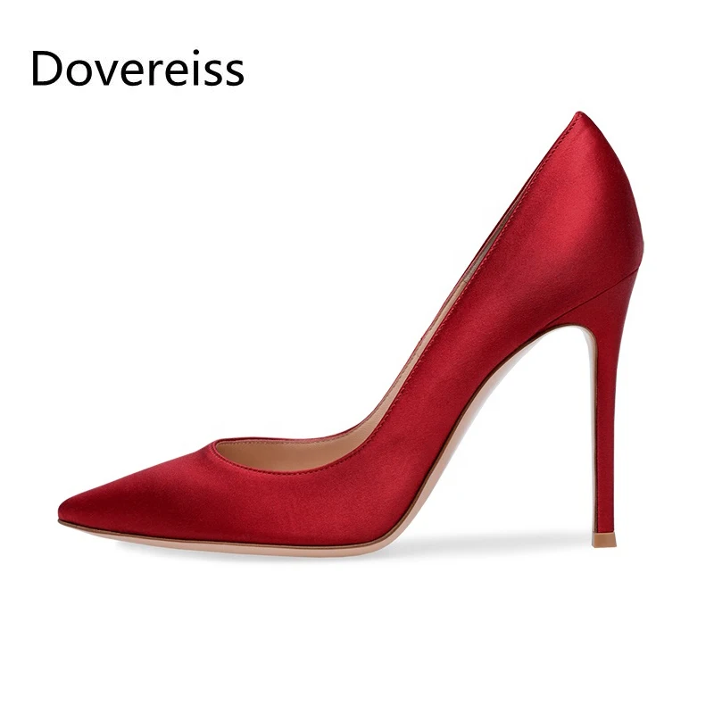 Dovereiss Fashion Women's Shoes summer New Elegant Slip on sexy Pumps Pink Red Sexy Office lady Party Shoes 33-45  - buy with discount