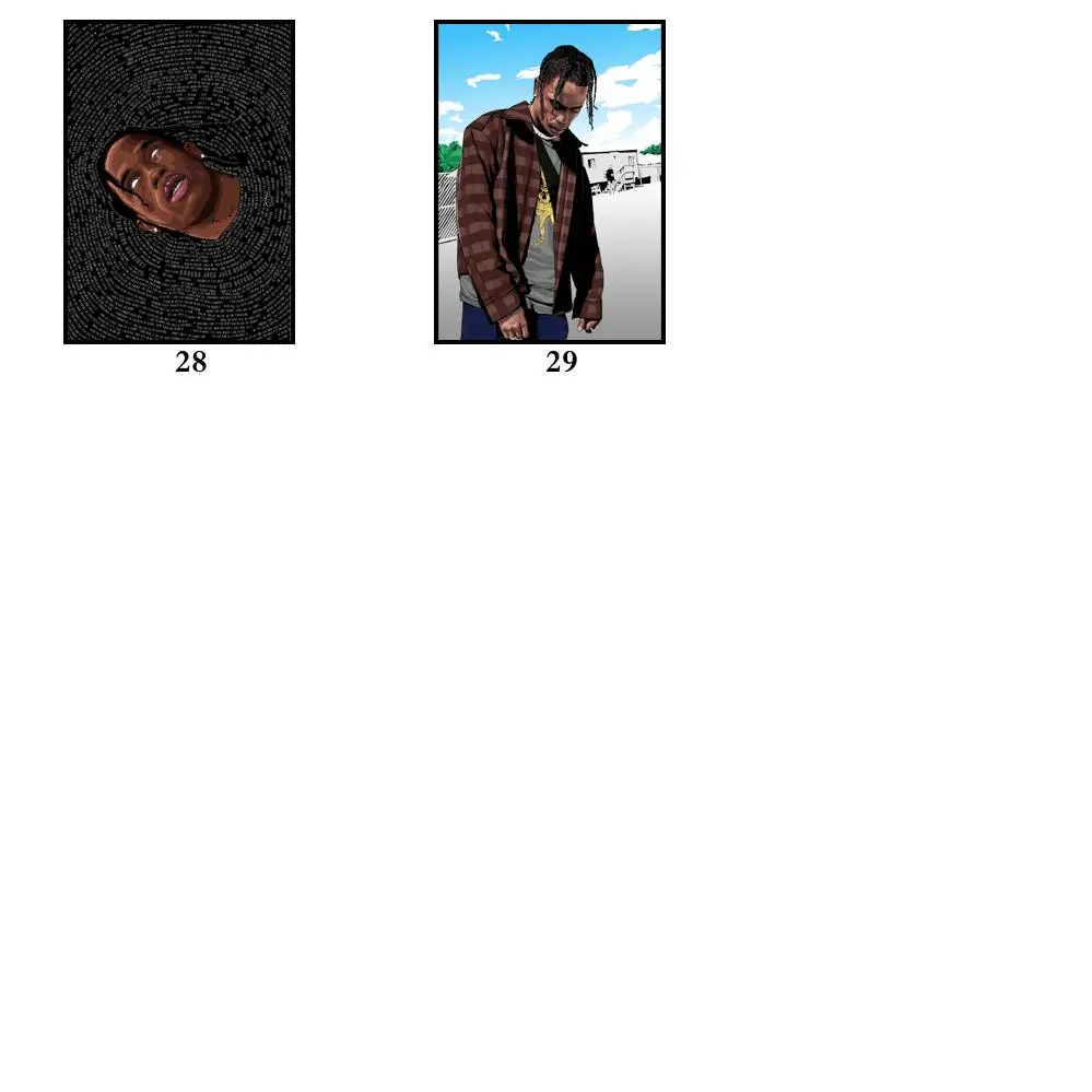 29 дизайнов белый бумажный плакат рэпера Тревиса Скотта альтернативная