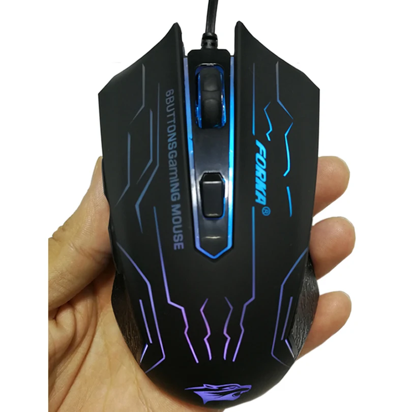 Бесшумная/звуковая Проводная игровая мышь геймерская 6 кнопок 3200DPI USB
