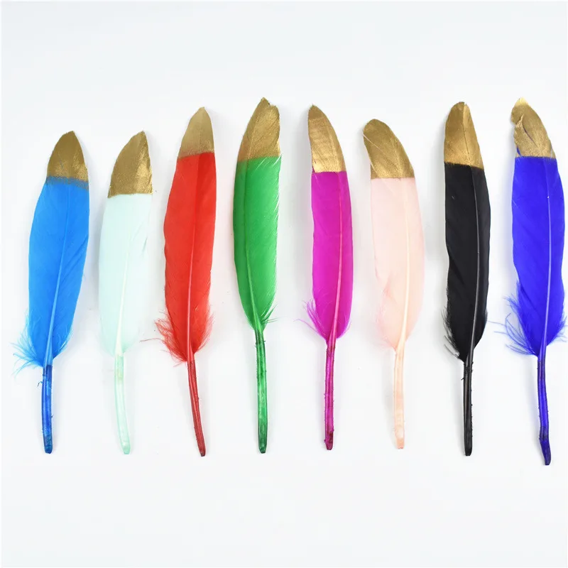 

Gold Dipped Mint Green Duck Feather Top Goose Feathers for Crafts 10-15CM Feather Decor Carnaval Assesoires Craft Feathers Plume