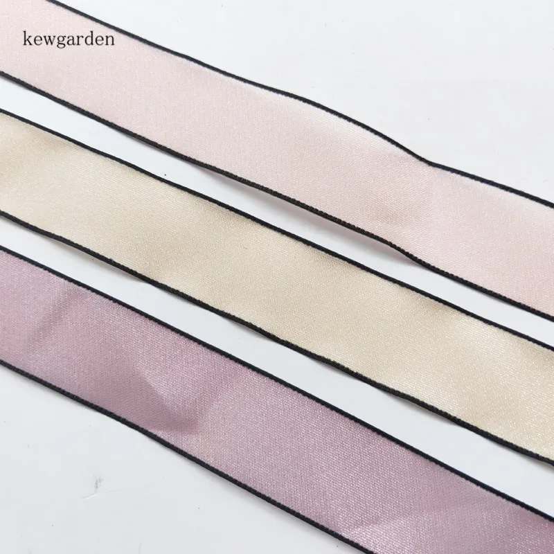 Kewgarden черный край матовые атласные ленты 1 &quot25 мм DIY волос бант в качестве