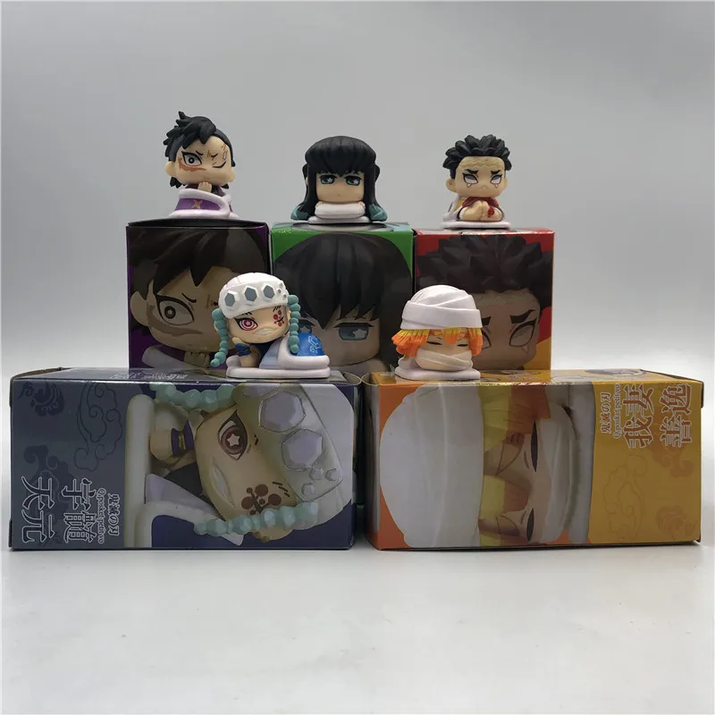 

5 см демон убийца Kimetsu без Yaiba камадо Tanjirou Nezuko Zenitsu Giyuu Inosuke милый спальный фигурку модель игрушки 5 шт./компл.