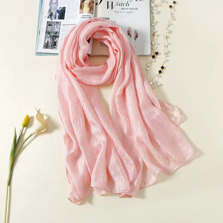 Лето 2020 Новая женская однотонная Солнцезащитная шаль шарф для женщин льняные