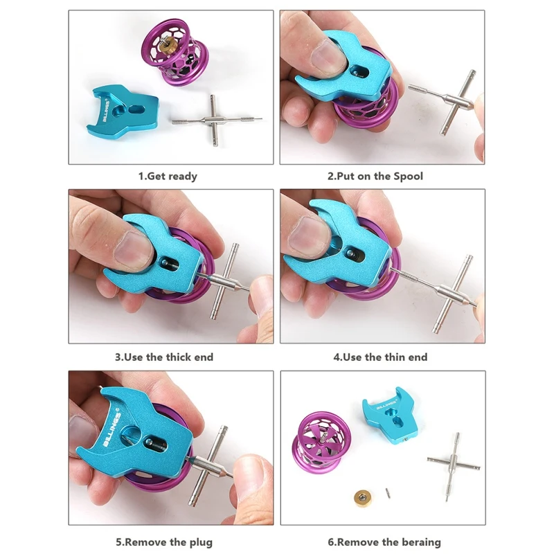 

DIY Baitcasting Fishing Reel Matertial Repair Kits Combo Maintenance Tool Spool Dismantling Device Pin