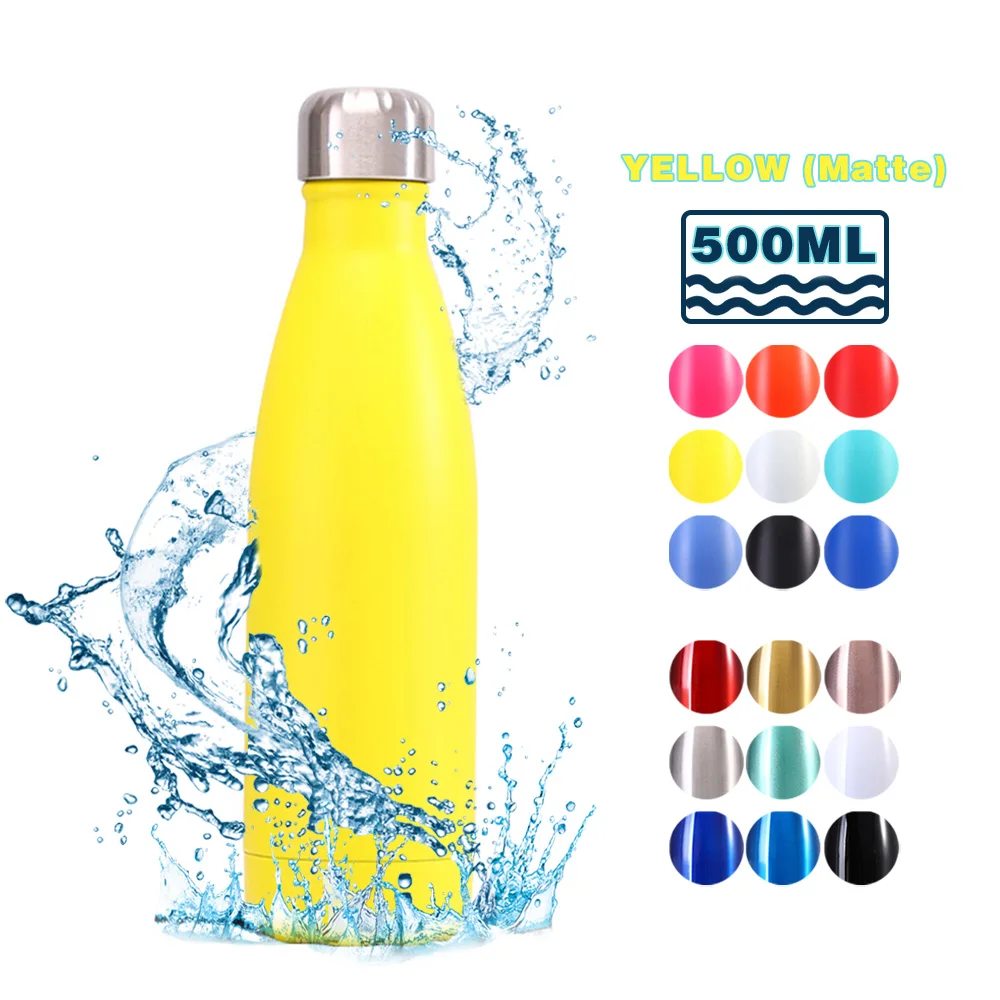 500 мл вакуумная Изолированная бутылка для воды в форме колы 12 часов холодная и