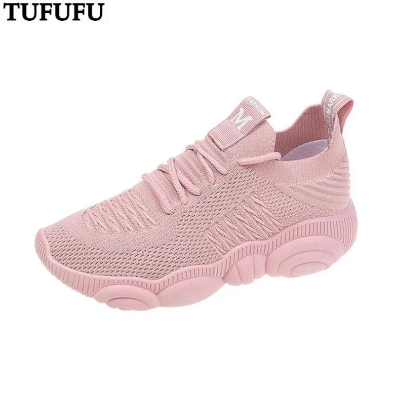 

Папины туфли, новинка 2021, женские туфли больших размеров, весна и осень, дышащие универсальные летающие тканые эластичные спортивные повсед...