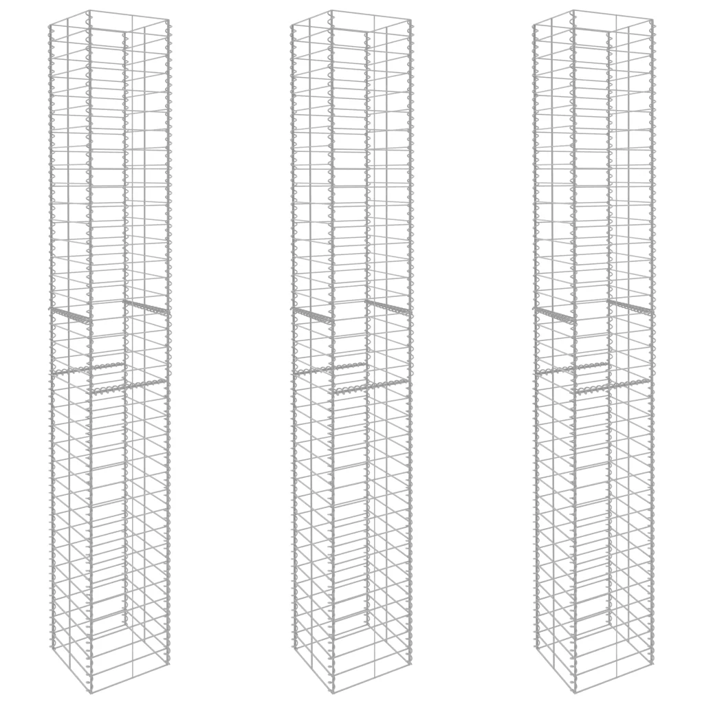 Садовые габионные корзины 3 шт. оцинкованные стальные заборы для ограждения