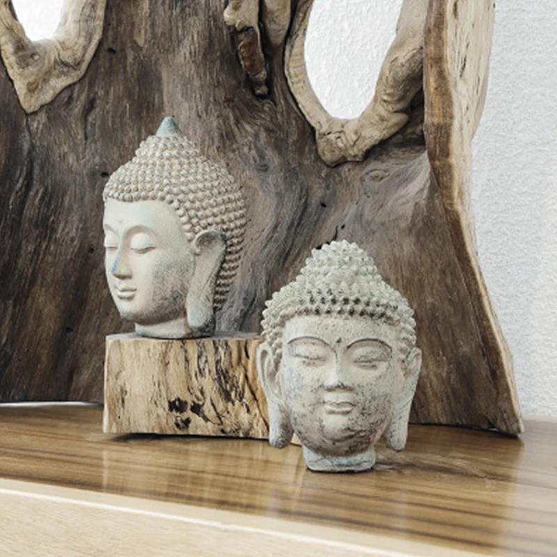 

Home Zen Ornaments Thai Buddha Sculpture Handmade Statues Meditation Buddha Office Desk Ornaments Living Room Resin Crafts
