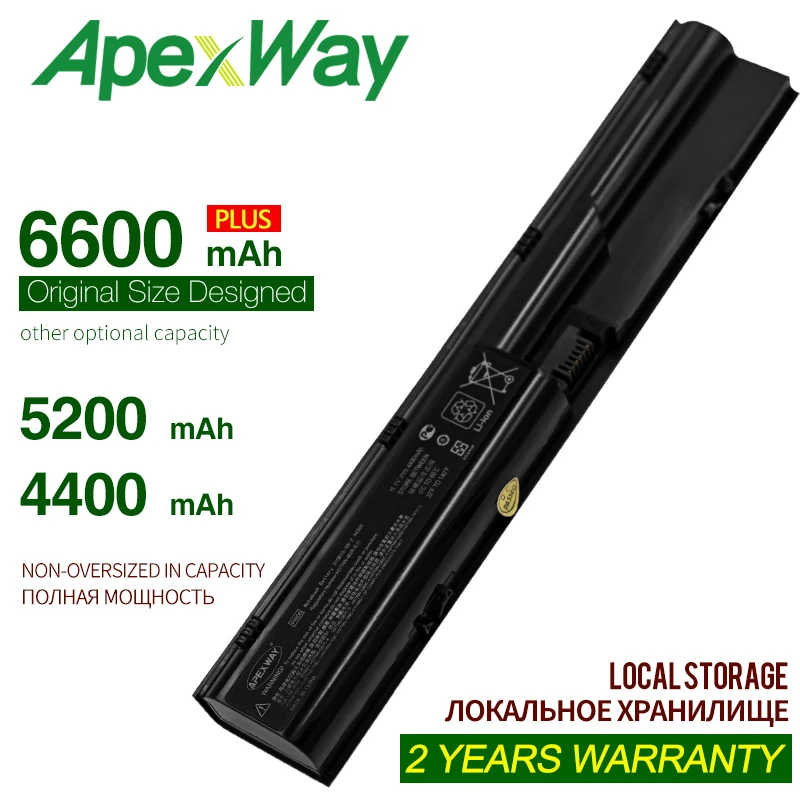 ApexWay 4400 мАч 6 Cell ноутбук Батарея для hp Probook 4530s 4330s 4331s 4341s 4431s 4740s 4435s 4540s 4535s 4436s 3ICR19/66-2