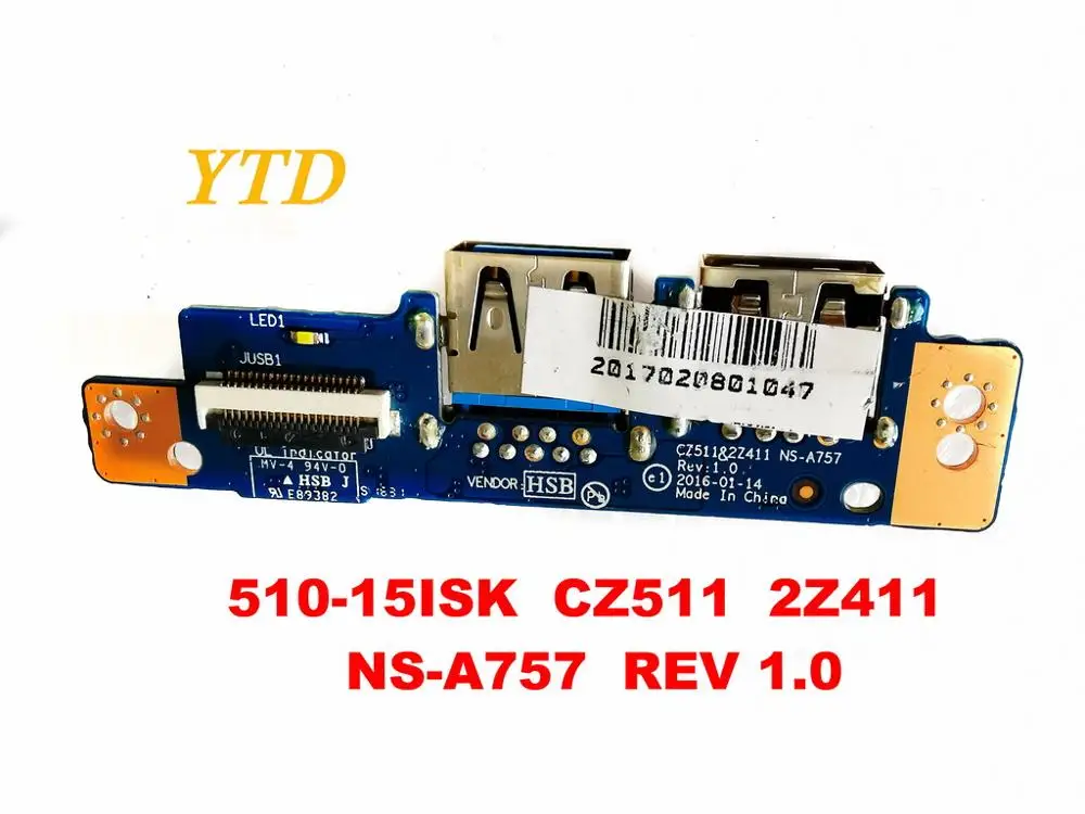 Оригинальная USB плата для Lenovo 510 15ISK CZ511 2Z411 NS A757 REV 1 0 проверенная хорошая