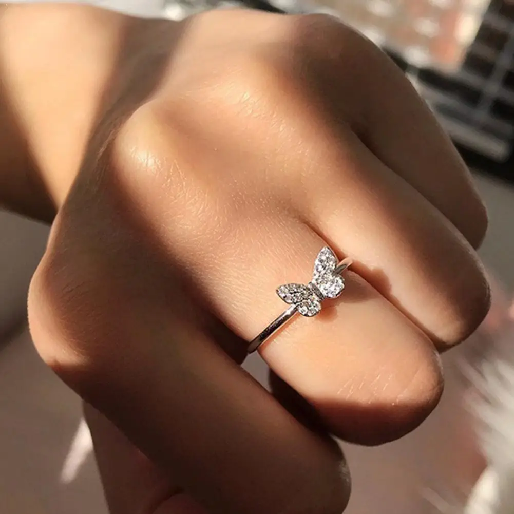 Открытое кольцо из сплава с бабочкой высококачественное медное