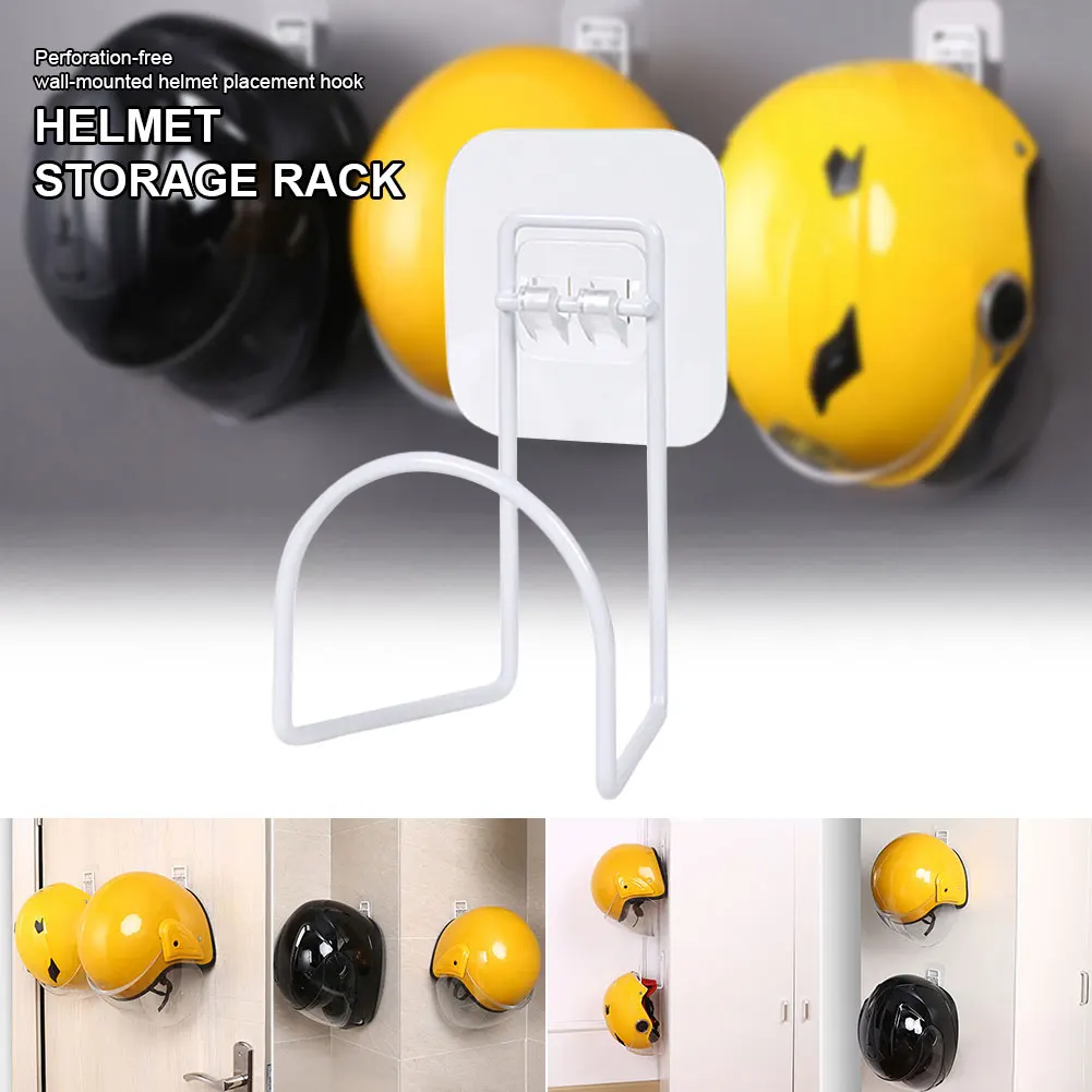 

Motorcycle Helmet Holder Hanger Rack Wall Mounted Hook for Coats Hats Caps Helmet Rack Black 15KG Load Hats Caps Accessories