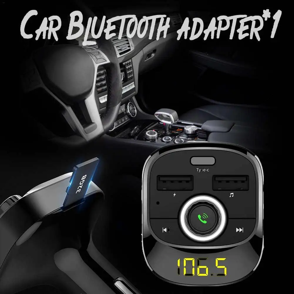 Автомобильный MP3-плеер громкой связи беспроводной Bluetooth fm-передатчик lcd MP3-плеер двойной USB зарядное устройство 3.1A Автомобильная электронная сигарета зажигалка
