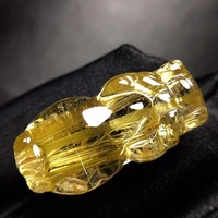 Genuine Natural Gold Rutilated Quartz Pendant Gemstone Brazil 28914512mm Pi Xiu Waelthy Women Men Jewelry AAAAAA