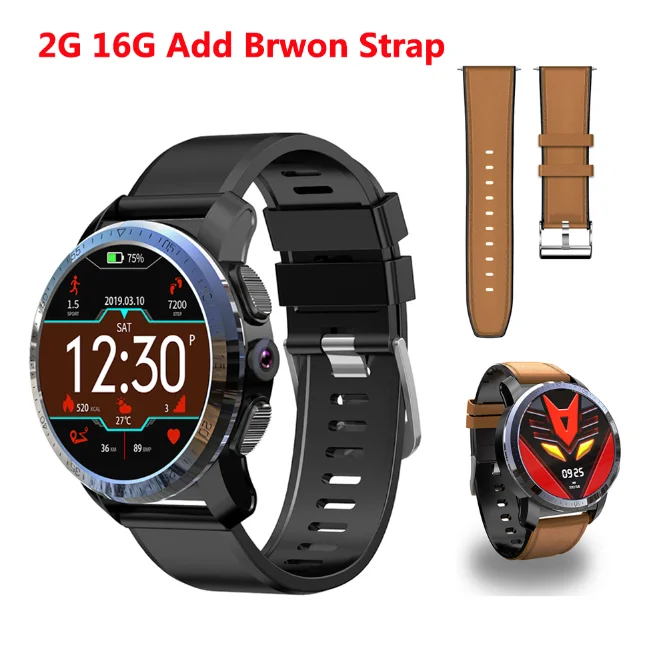 Add Brwon Color Смарт-часы Kospet Optimus Pro с gps, 2 ГБ, 16 ГБ, водонепроницаемые, 1,39 дюймов, Android7.1.1, AMOLED, WiFi, с камерой 8,0 МП, спортивные Смарт-часы для мужчин - Цвет: Add Brwon Color