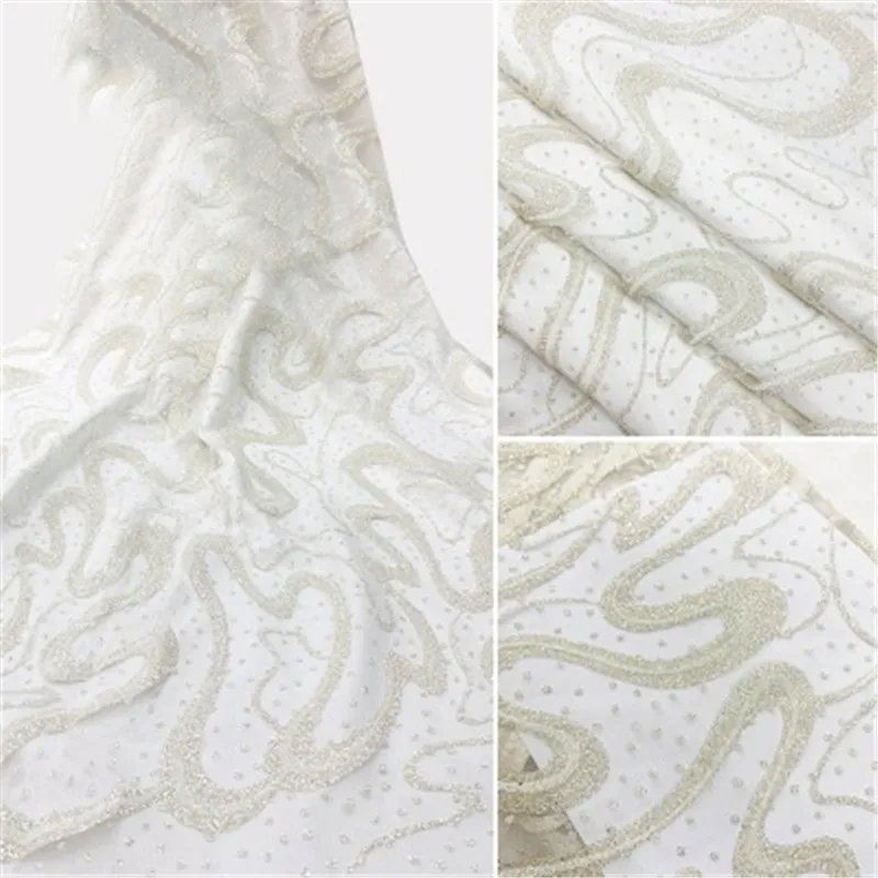 Новое свадебное платье сетка пряжа спрей золотая ткань белая горячая пленка