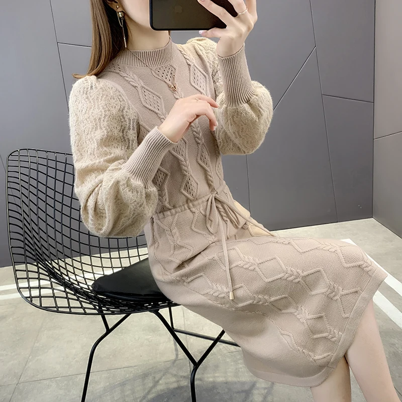

Room 194385, 8 rows on 3 】 make diamond twist belt dress lace sleeve [1035] 70