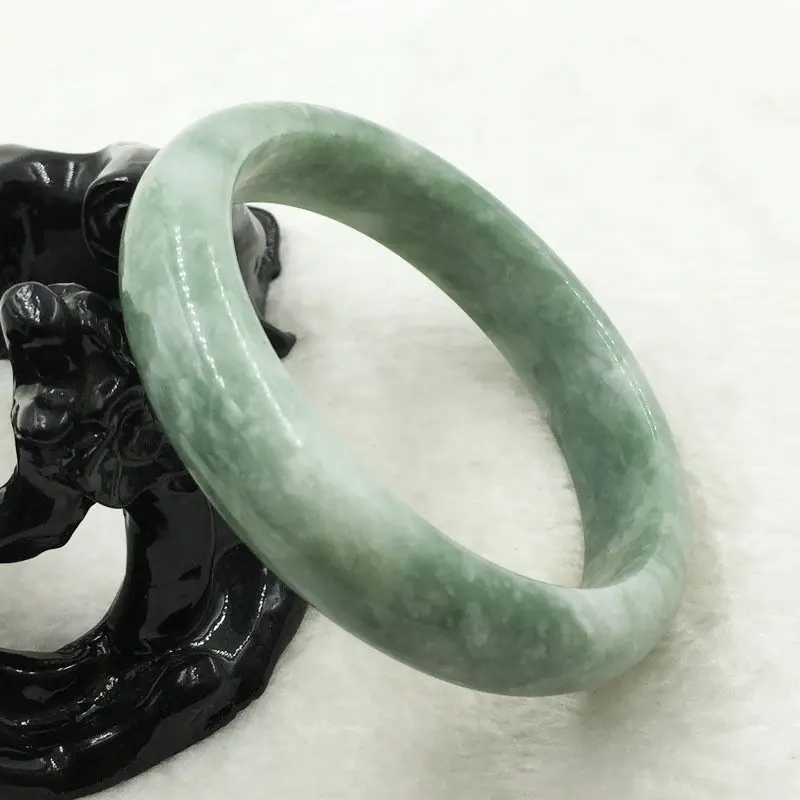 Китайский 100% натуральный сорт зеленый нефрит браслет из драгоценных камней в