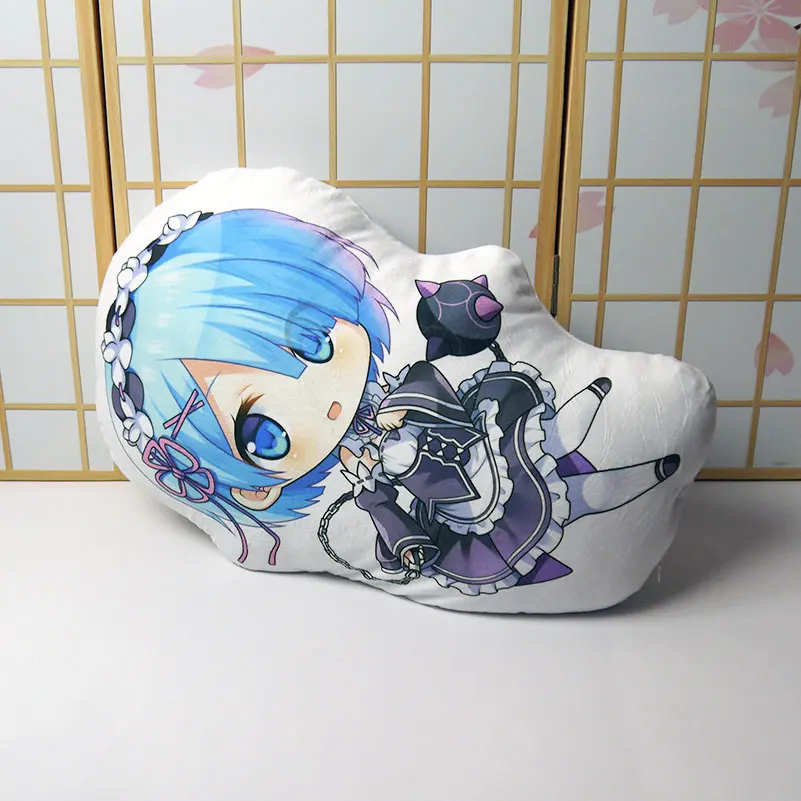 

Re:Life in a different world from zero Cosplay Pillow Anime Cute Short Plush Stuffed Doll Double sided Pillow Rem Costume