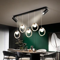 modern led chandelier small circle chandelier nordic with spotlights living room dining room bar interior lighting decoration