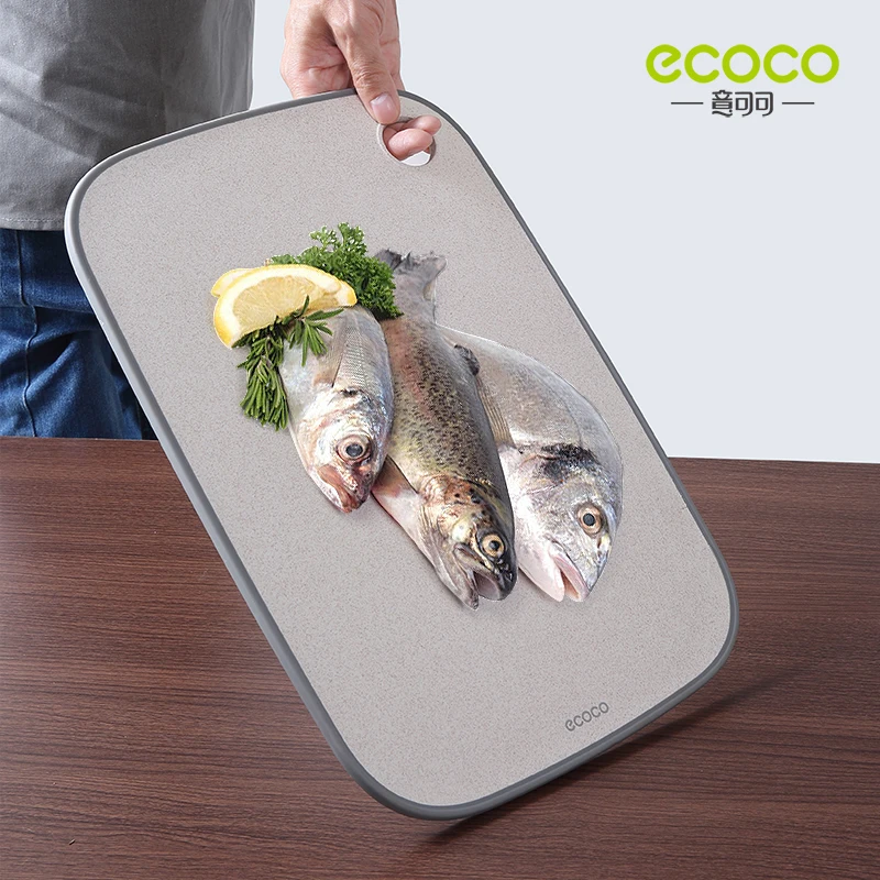 

ECOCO Cutting Board For Kitchen Natural Wheat Straw Chopping Board Double Side Use No Mold Fruit Vegetable Meat Chopping Block