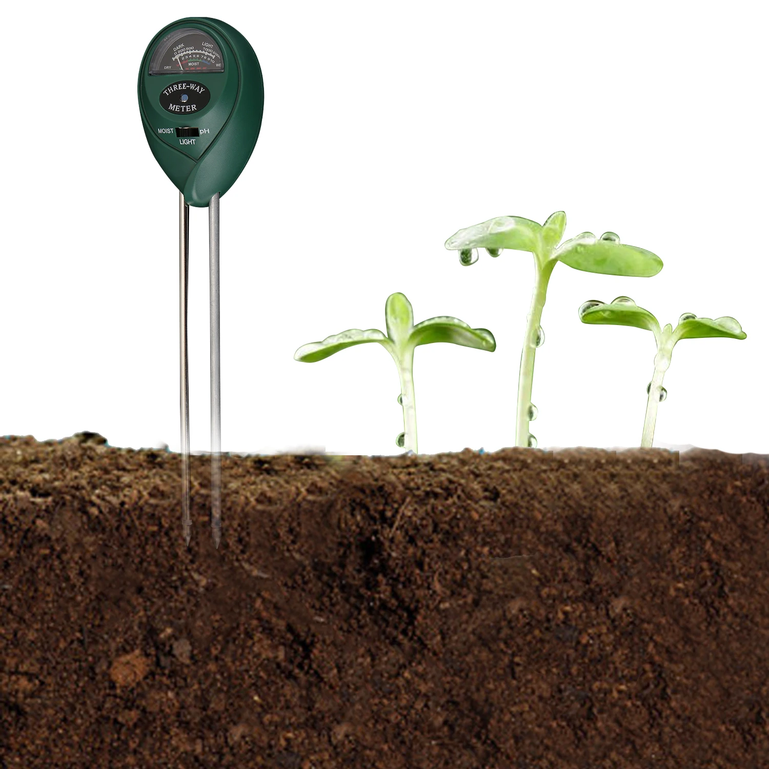 3 in 1 Soil Water PH Moisture Meter Light Tester Garden Plant Flowers Monitor Tool Bonsai Analyzer for | Инструменты