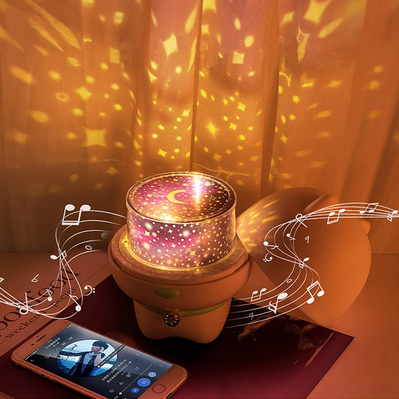 Светодиодный проектор Звездный Ночной светильник ночник BT динамик