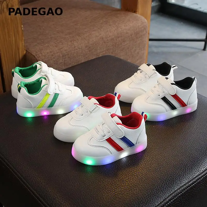 Для маленьких девочек и мальчиков светильник со шнуровкой обувь Повседневное