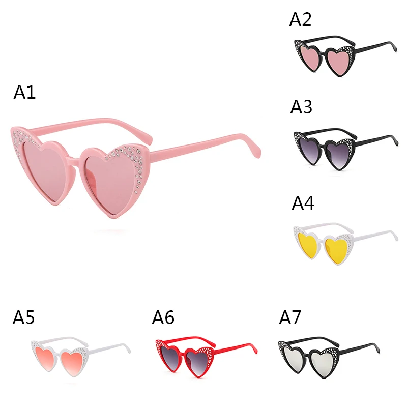 

2020 Heart Shaped Kids Sunglasses Fashion Brand Child Sun Glasses Anti-UV Baby Sun-shading Girl Boy Sunglass oculos de sol