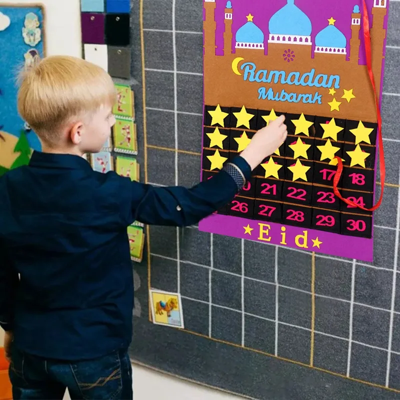 2020 новые ИД Мубарак 30 дней Рождественский календарь висящие войлочные с обратным