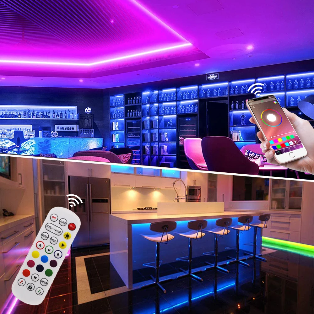 Светодиодная лента 5050 RGB светильник с поддержкой Bluetooth Гибкая Музыкальная 5 м 10 20