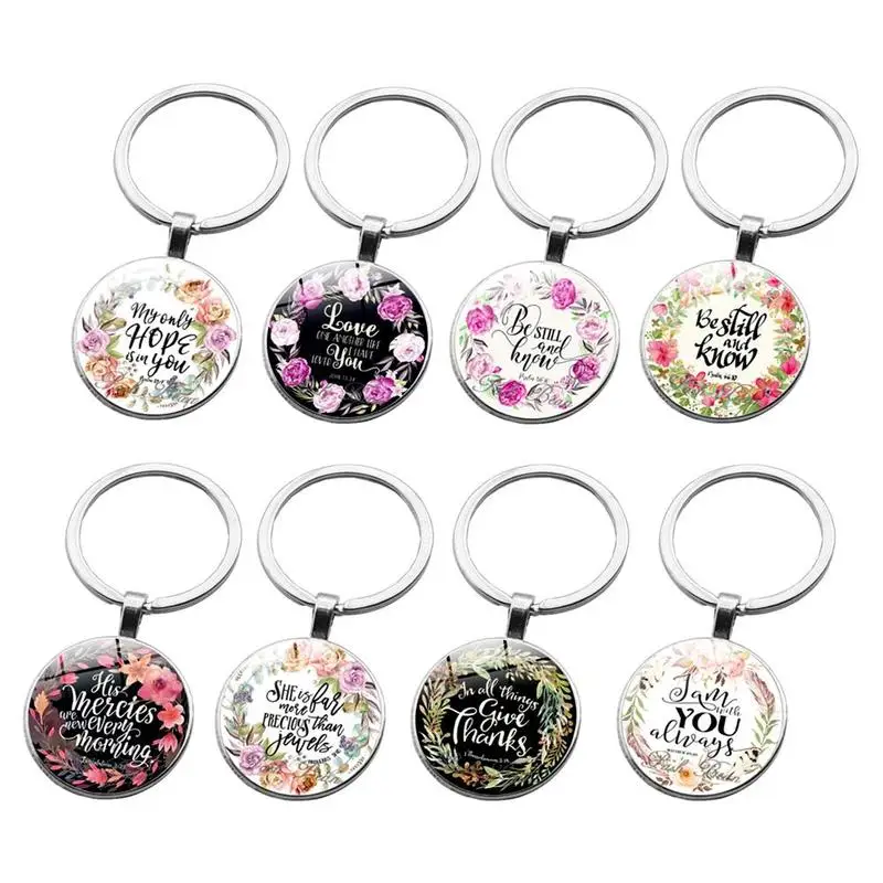 1 шт. Библейский стих брелок ручной работы стеклянный Цитата Писания религиозные